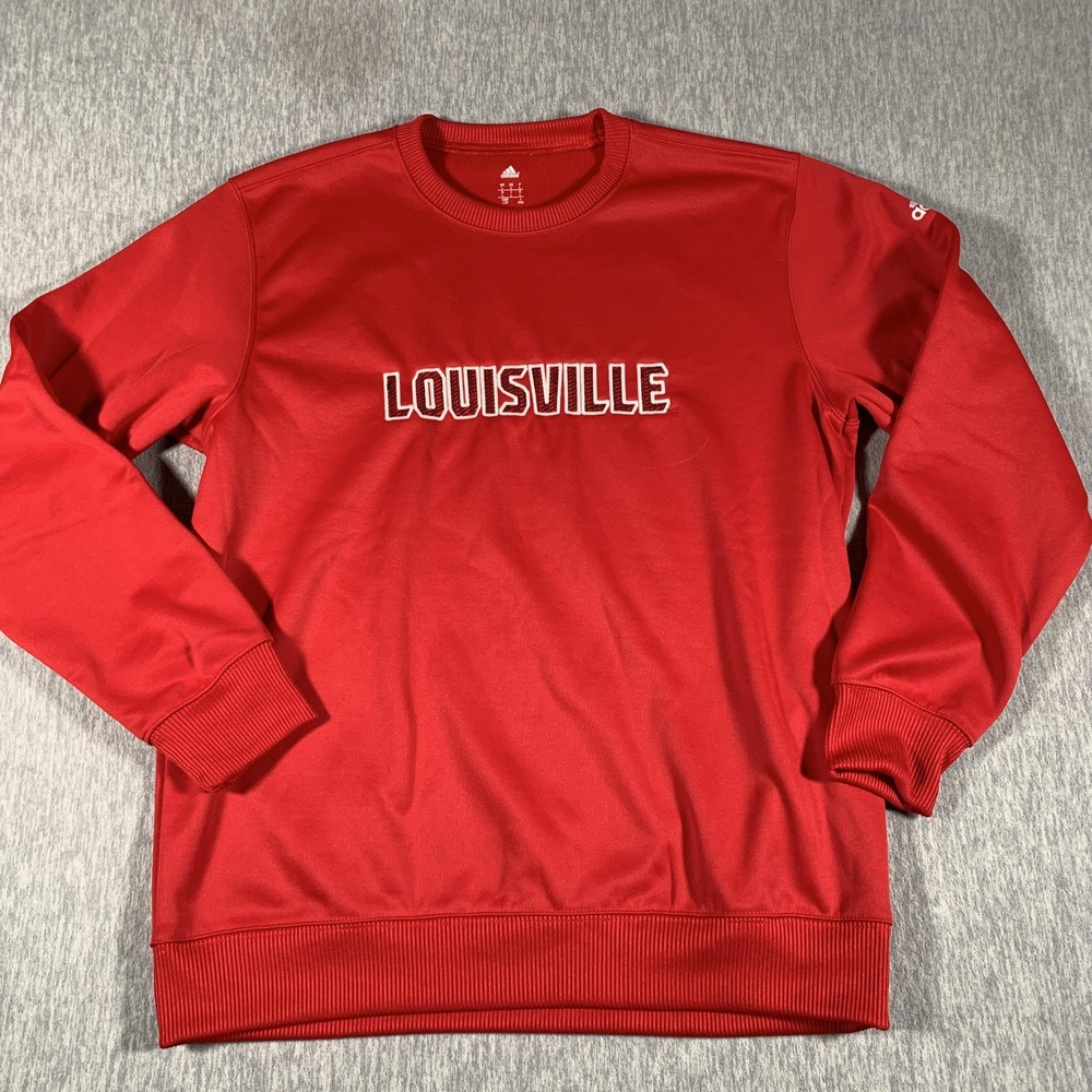 Louisville‎ Cardinals Sweater Mens Large Red NCAA Basketball Adidas ClimaWarm